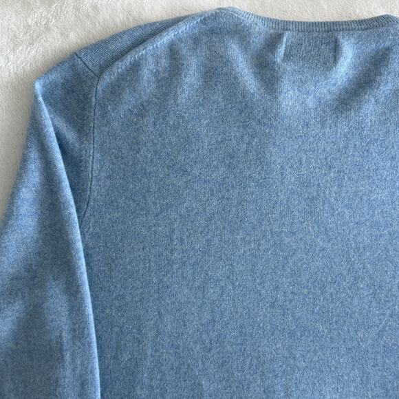 Naadam 100% Cashmere Sweater Mens XXL Dusty Blue Crew Neck Pullover Knit Luxury - Picture 7 of 10